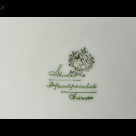 Antique PT Bavaria 2 Handle Studio Hand Painted Artist Signed Yellow Rose Plate - Picture 7 of 10